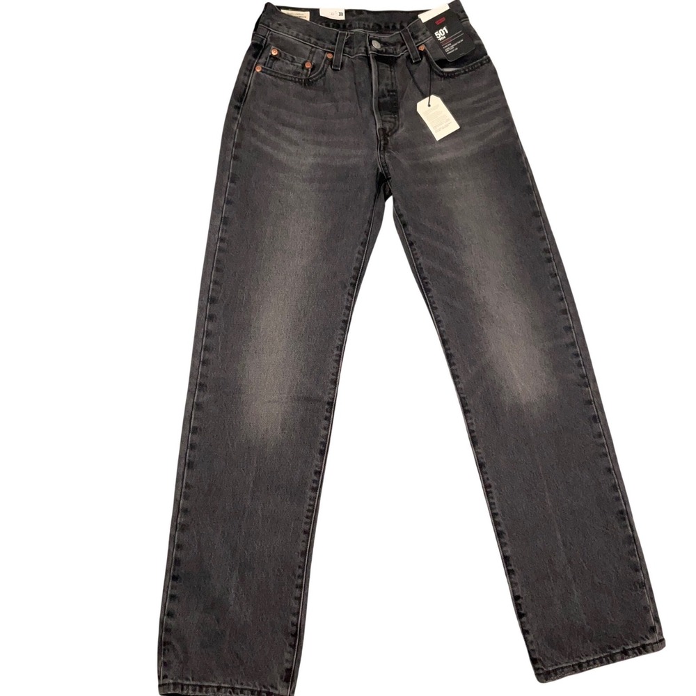 Levi's 501 Jeans Mens 25W 32L Black 90s Straight Leg Mid Rise Cotton Denim